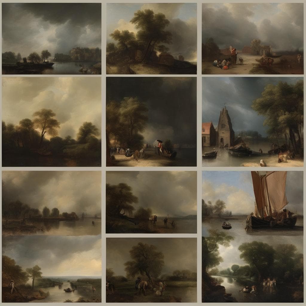 αποτύπωση ιμπρεσιονισμού και φωτεινής σύνθεσης σε τοπία και σκηνές με φωτισμό και χρωματισμούς.