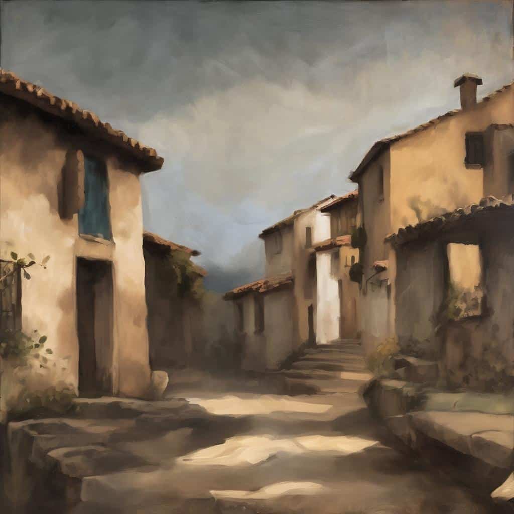 Ιμπρεσιονισμός και η Σύνθεση του Φωτός, παραδοσιακό χωριό, ζωγραφική αποδίδοντας το φως και τη σύνθεση, τέχνη και ιμπρεσιονισμός.